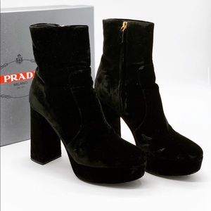 Prada platform velvet bootie